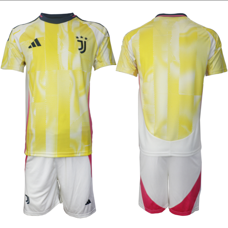 Men 2024-2025 Club Juventus away Yellow Blank Soccer Jersey->barcelona jersey->Soccer Club Jersey